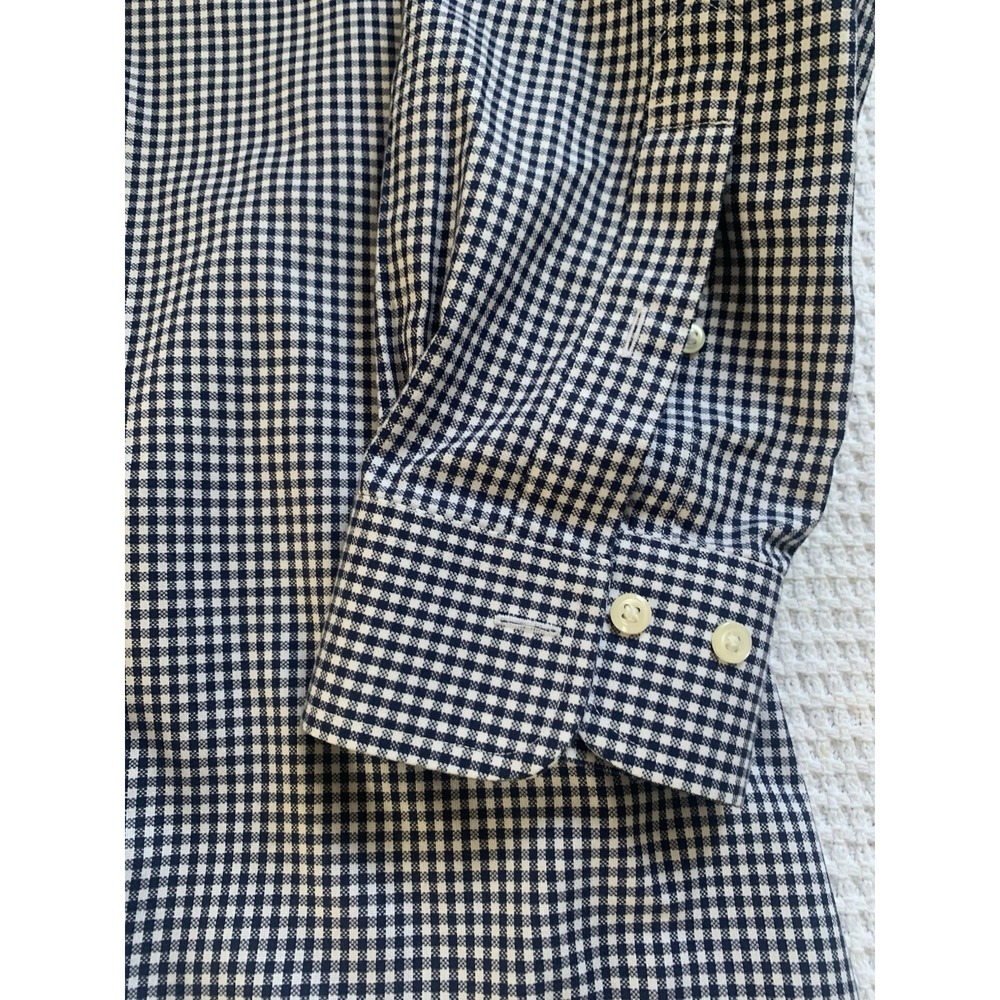 Brooks Brothers, Men's 17.5 2/3 Regent Fit 1818 , BLUE White Check, Non Iron - Picture 4 of 9